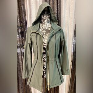 Womens Green Lined Jacket with Removable Hood